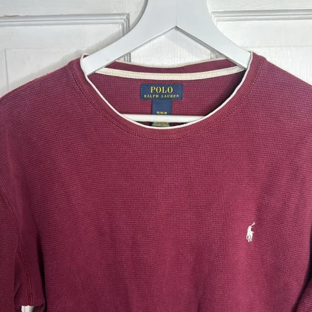 Polo Ralph Lauren Vintage Red Long-sleeve Thermal M-262 Sz M